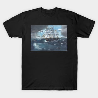 Sailing ship in a storm T-Shirt